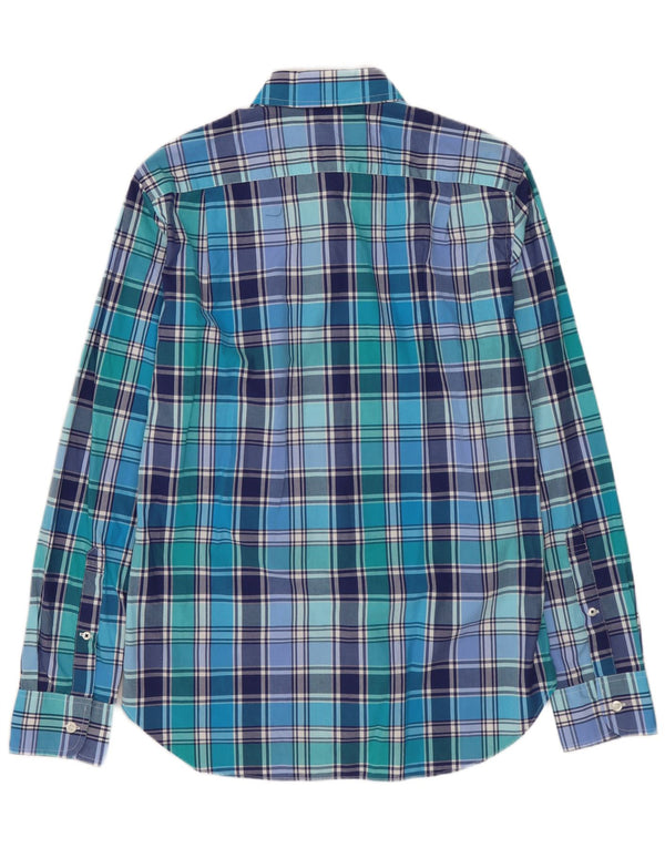 BONOBOS Camisa Slim Fit De Algodón A Cuadros Azul Pequeño Para Hombre