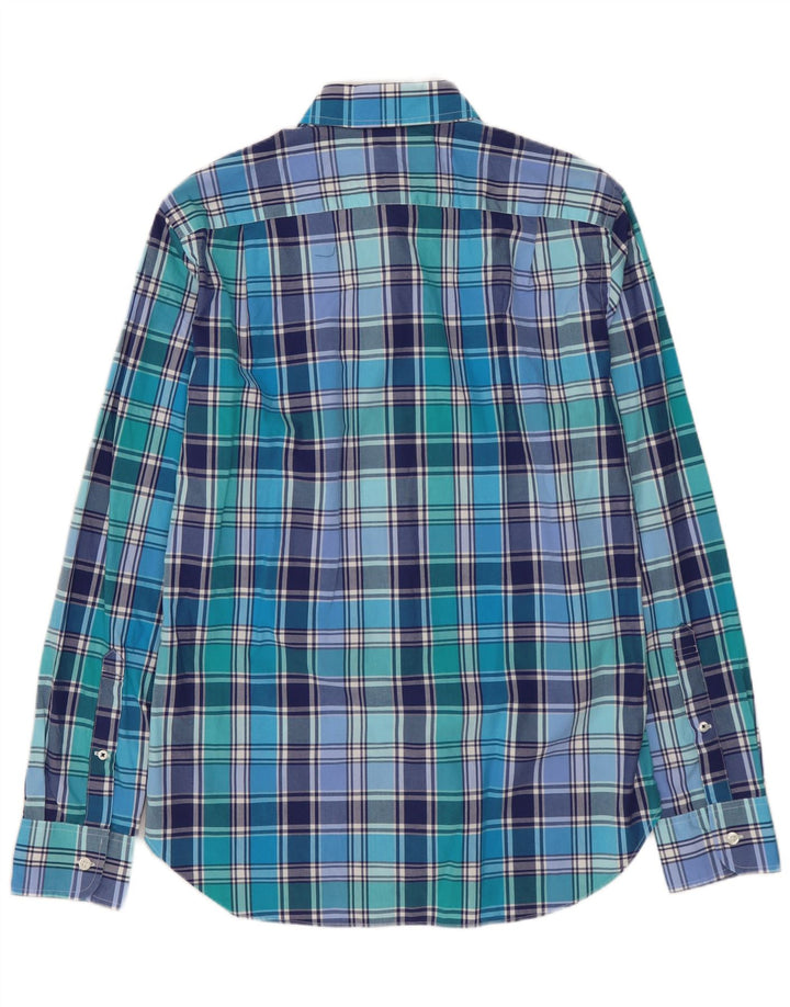 BONOBOS Camisa Slim Fit De Algodón A Cuadros Azul Pequeño Para Hombre