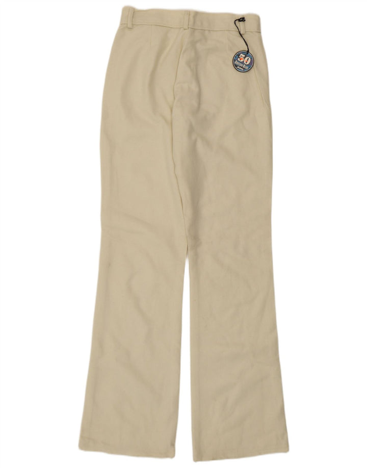 Vintage mujer bootcut pantalones casuales IT 40 Pequeño W26 L33 Blanco
