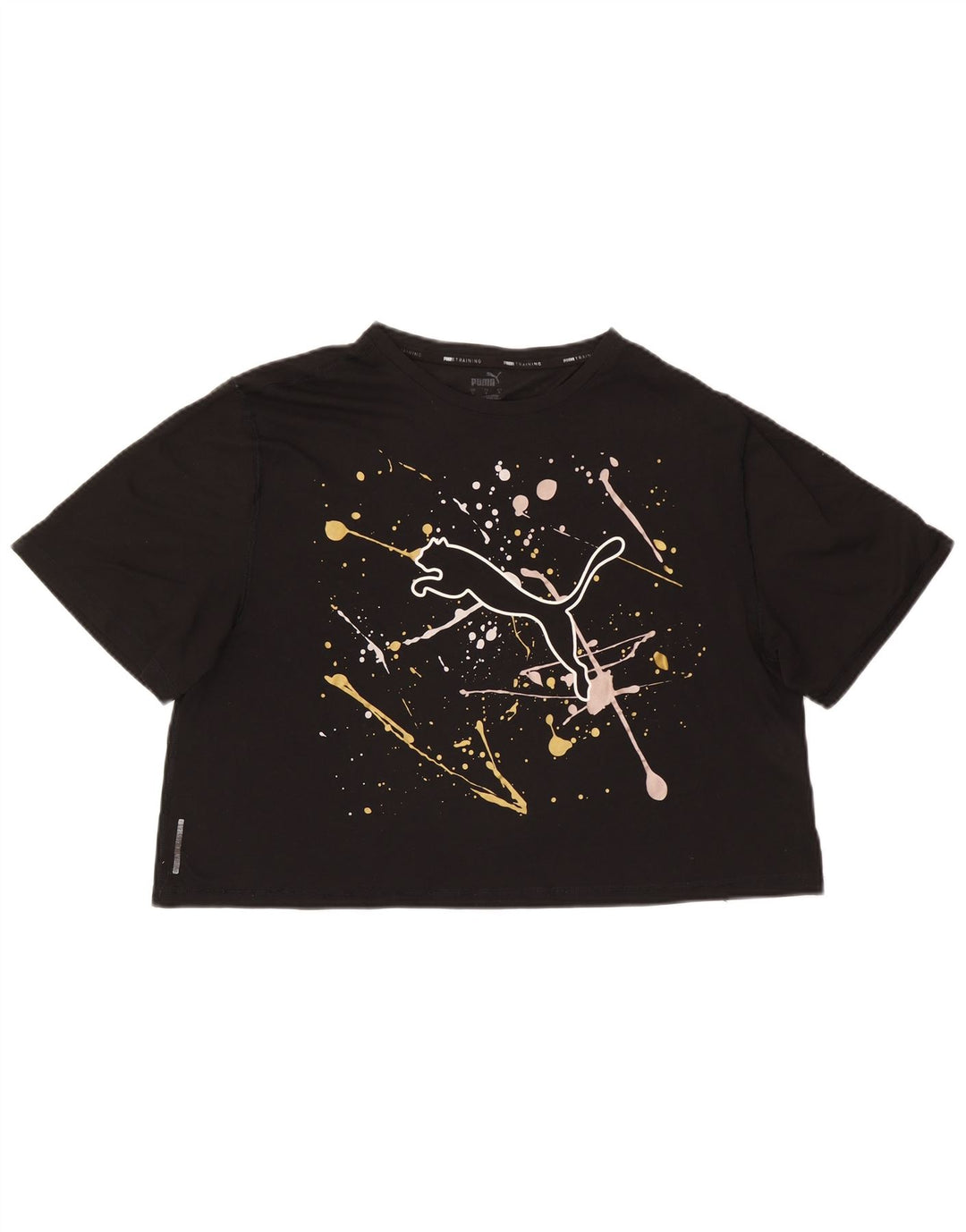 PUMA Camiseta corta extragrande con gráfico para mujer UK 46 Grande Poliéster negro