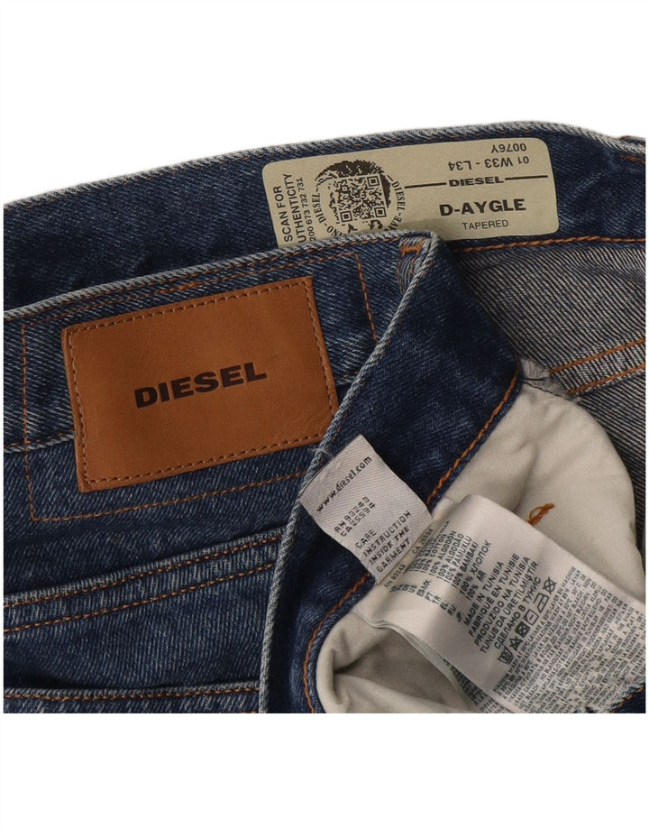 Diesel Hombre D-Aygle Vaqueros Tapered W33 L34 Algodón Azul