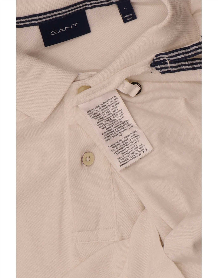 Gant Polo Hombre Grande Blanco Algodón