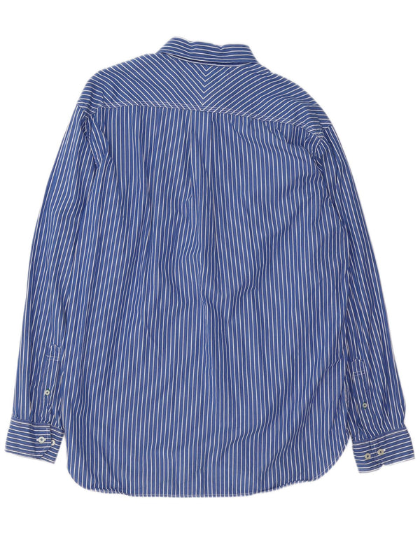 TOMMY HILFIGER Camisa para hombre Grande Azul Rayas Algodón 80s