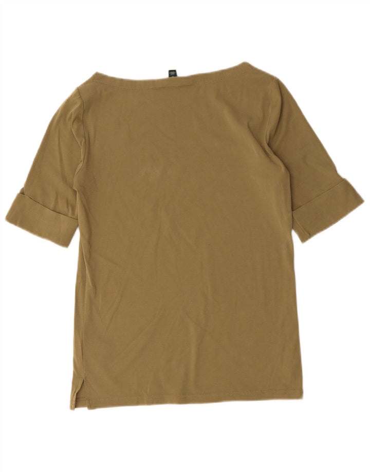 Ralph Lauren Blusa para Mujer Top UK 12 Algodón Caqui Medio