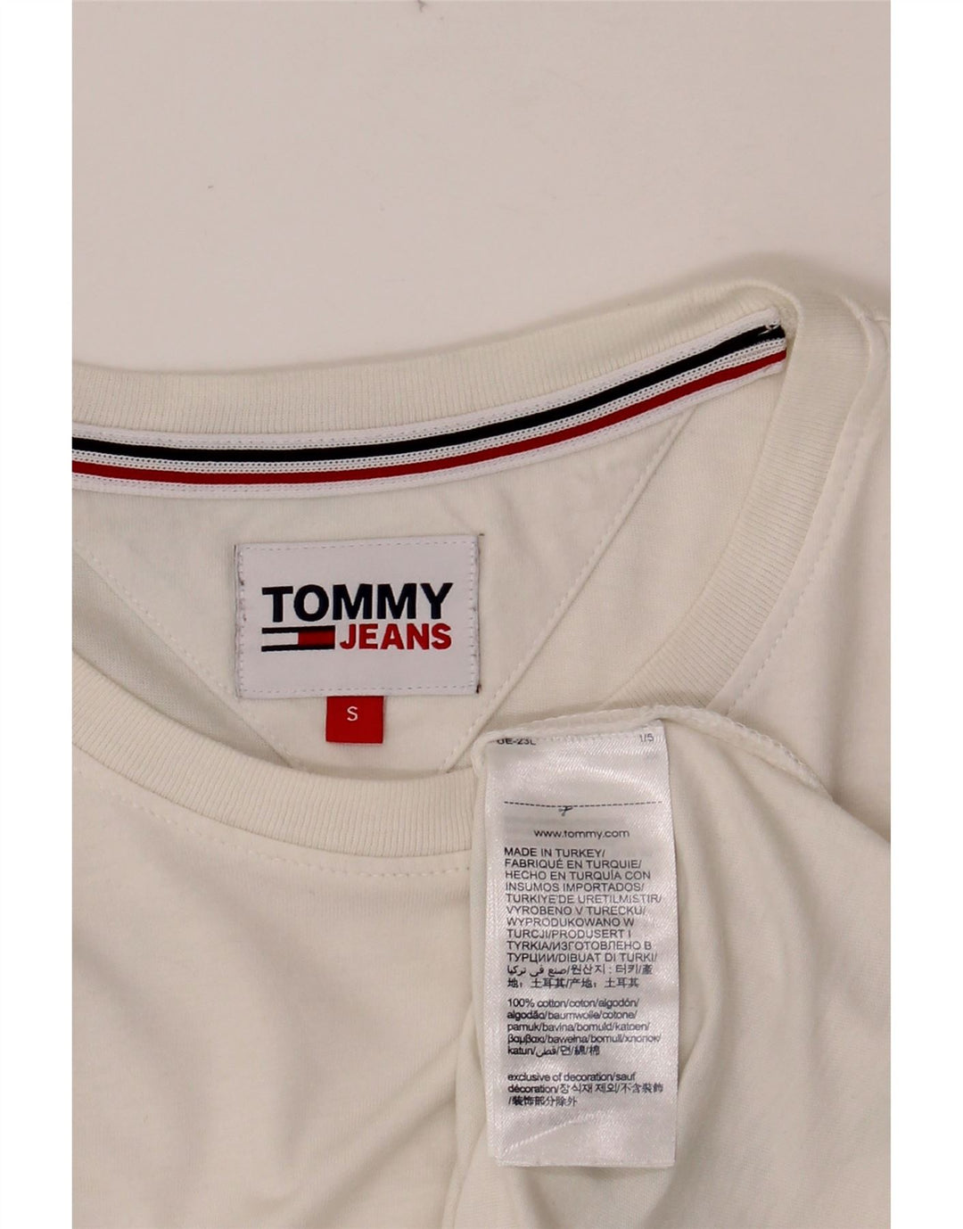 TOMMY HILFIGER Mens T-Shirt Top Small White Cotton