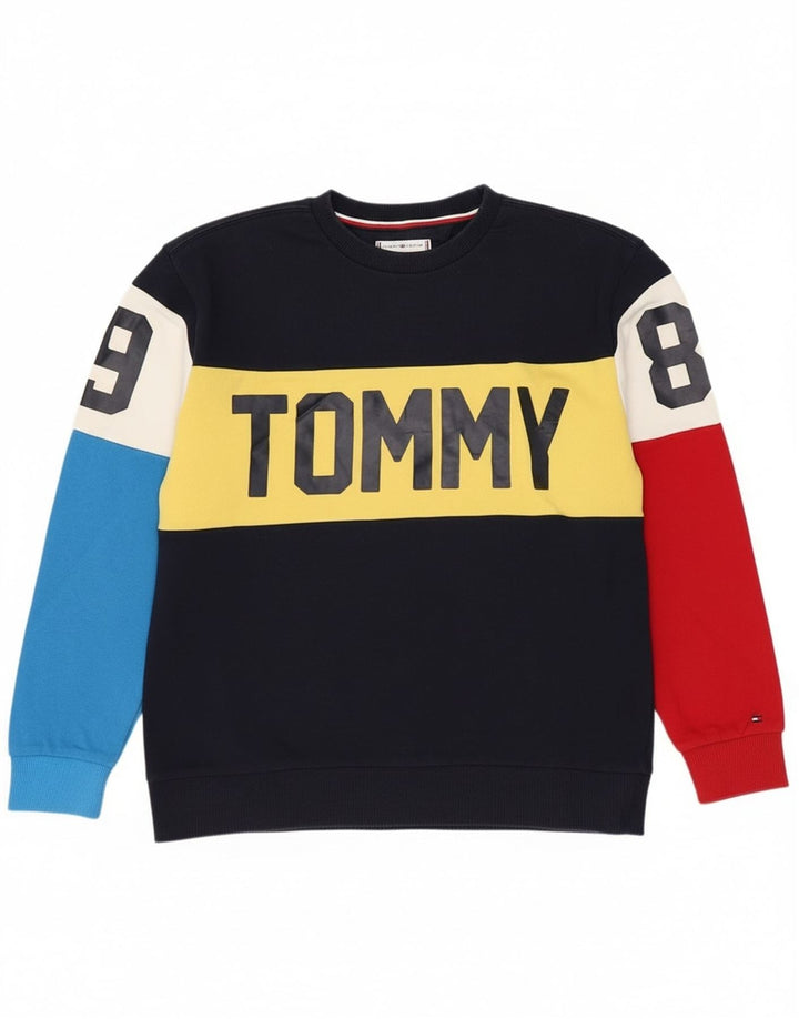 Tommy Hilfiger Sudadera para niño Jumper 13-14 años Azul marino Colorblock