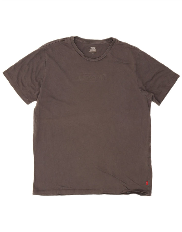 Levi's Camiseta gráfica para hombre Top grande de algodón gris