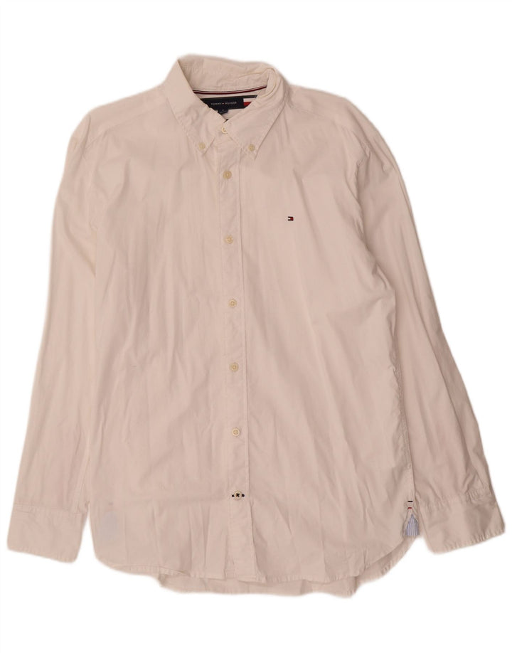 Camisa Tommy Hilfiger Hombre Regular Fit Algodón Blanco Mediano