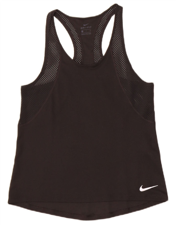 Nike Mujer Dri Fit Chaleco Top UK 10 Pequeño Poliéster Negro