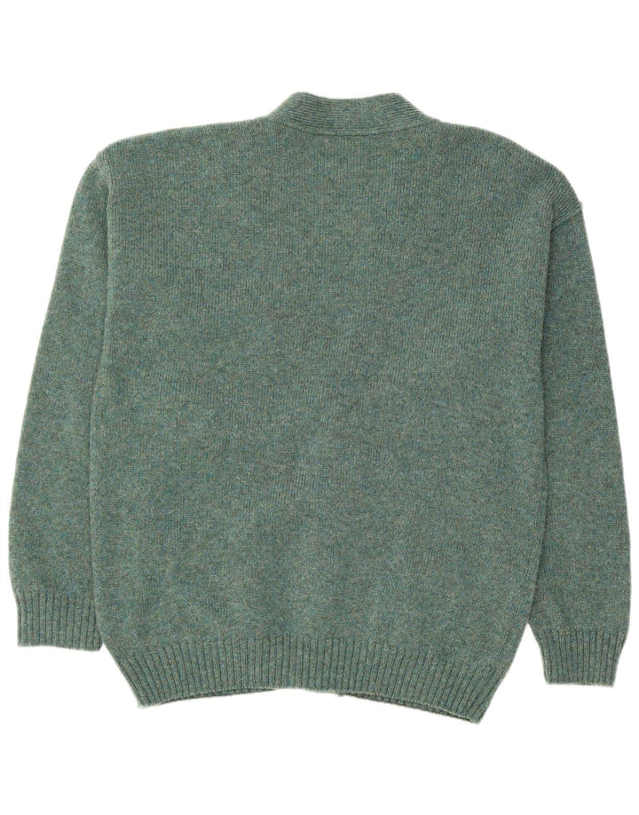 VINTAGE Suéter Cárdigan para Hombre XL Lana Verde