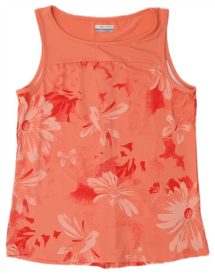 COLUMBIA Top sin mangas gráfico para mujer UK 40 Poliéster floral rosa medio