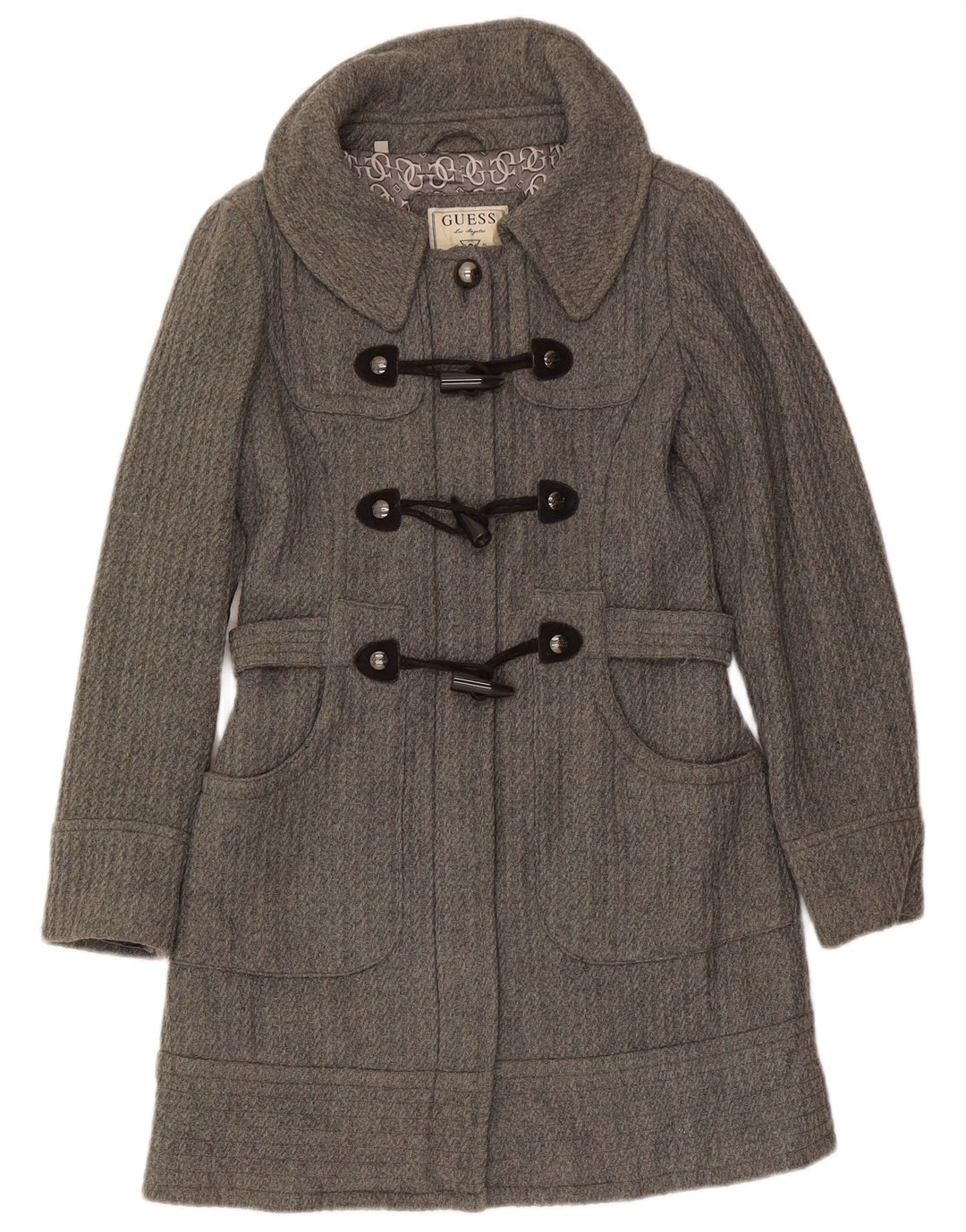 Guess Trenca para mujer UK 10 Small Gris Poliéster