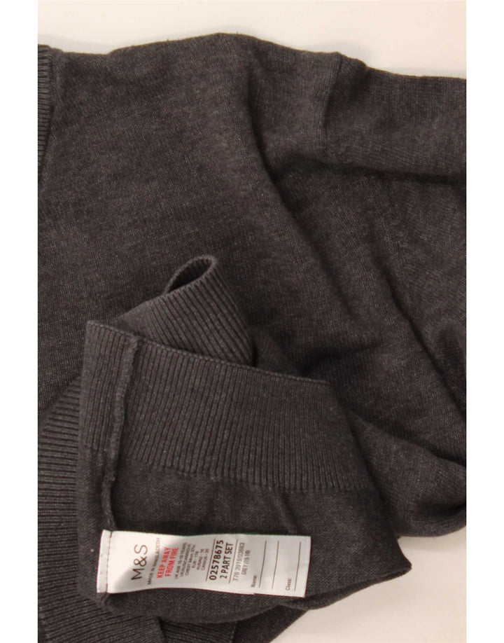 Marks & Spencer Jersey con cuello en V para niños 15-16 años Algodón gris