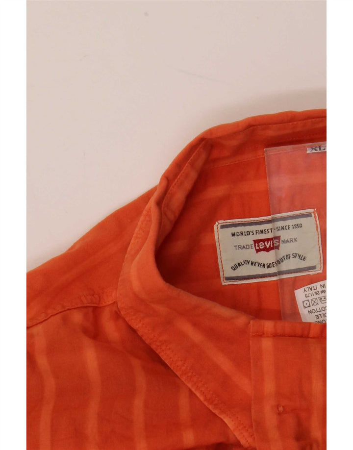Camisa Levi's Hombre XL Algodón Cuadros Naranja