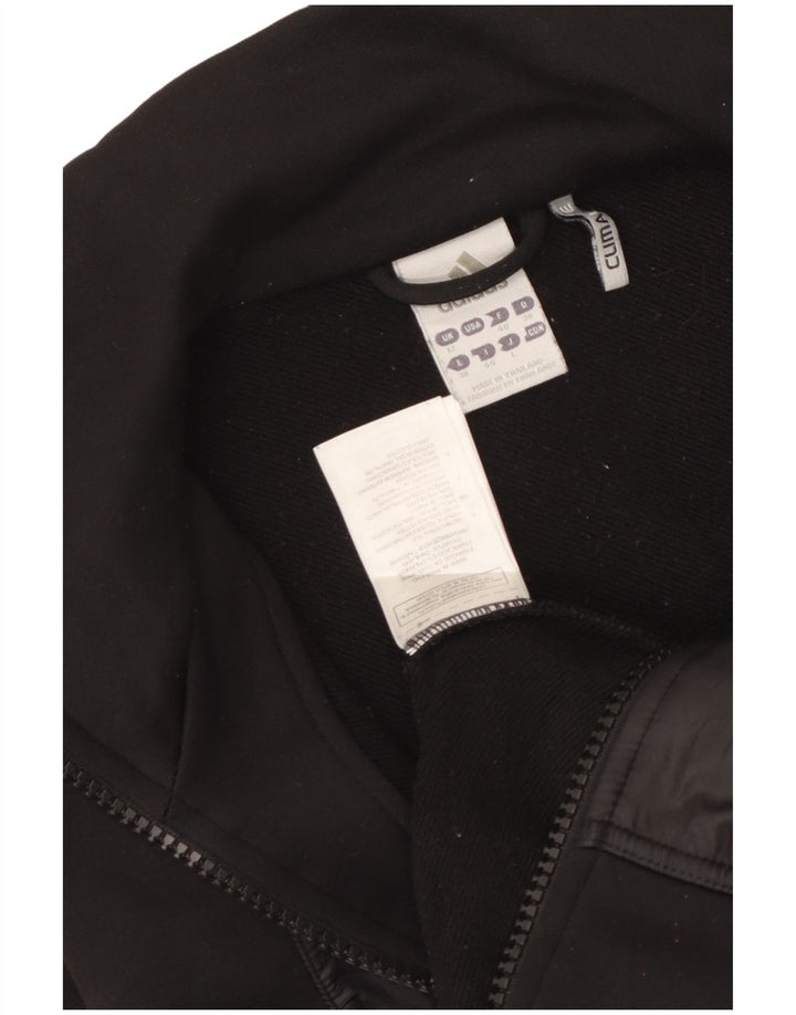 Adidas Mujer Climalite Chándal Top Chaqueta UK 12 Mediano Negro Poliéster