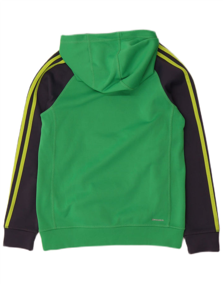 ADIDAS Jersey con capucha Climawarm para niños 10-11 años Bloque de color verde medio