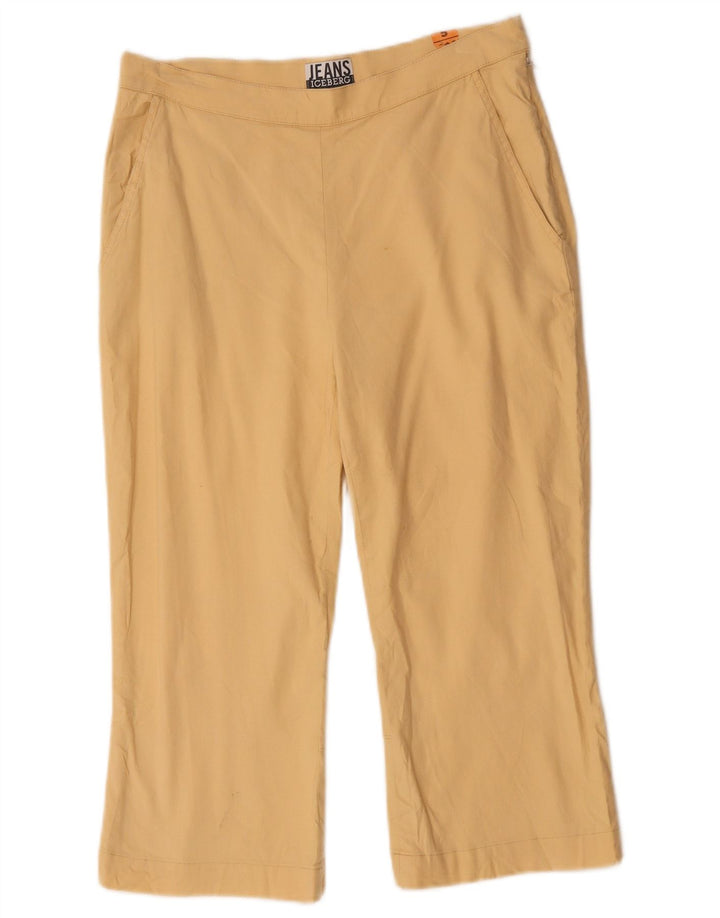 Iceberg Pantalones Capri para Mujer IT 44 Medium W30 L19 Lino Beige