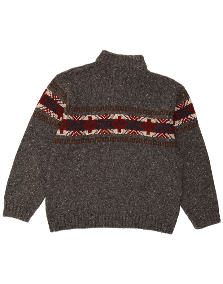 C&A Suéter tipo jersey con cuello y cremallera para hombre Acrílico gris Fair Isle grande
