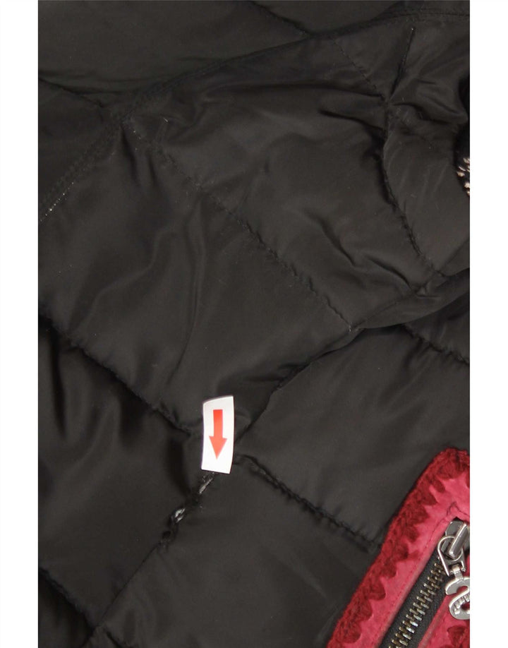 Desigual Chaqueta Acolchada Mujer EU 40 Mediana Algodón Floral Negro