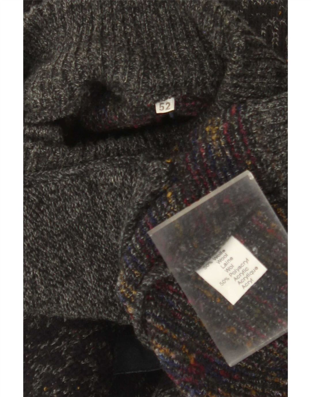Vintage hombres patrón abstracto cardigan suéter IT 52 grande azul marino floral