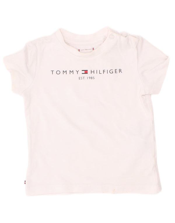 Tommy Hilfiger Camiseta gráfica para bebés niños 9-12 meses Algodón blanco