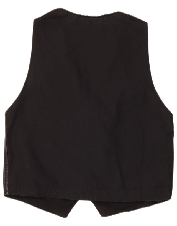 Chaleco de cuero vintage para hombre medio negro