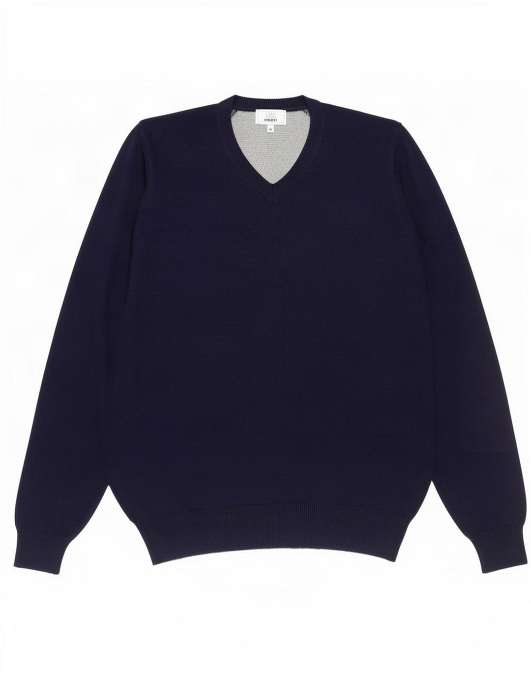 Marks & Spencer Jersey de corte regular con cuello en V para hombre Azul marino mediano