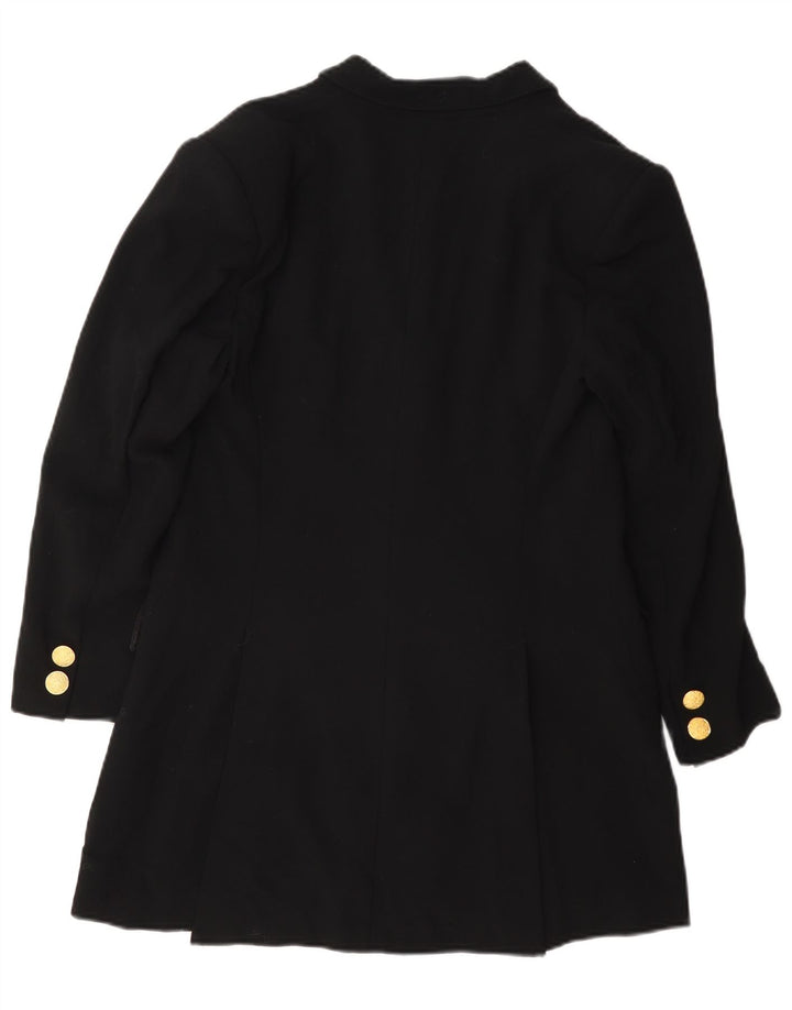 Ratti Chaqueta Blazer Larga De 3 Botones Para Mujer IT 44 Mediana Lana Negra