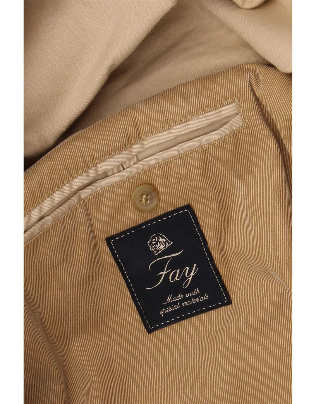 Fay Chaqueta tipo blazer utilitaria de 4 botones para hombre UK 40 Large Beige