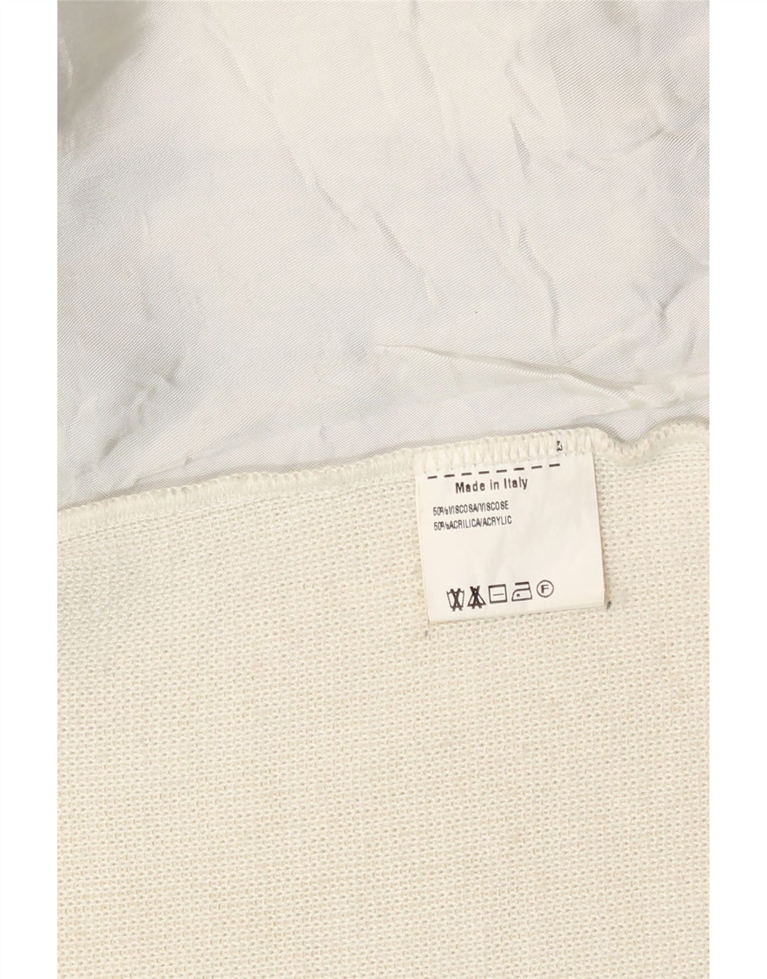 Vintage mujer biker chaqueta Reino Unido 8 pequeño off blanco colorblock acrílico