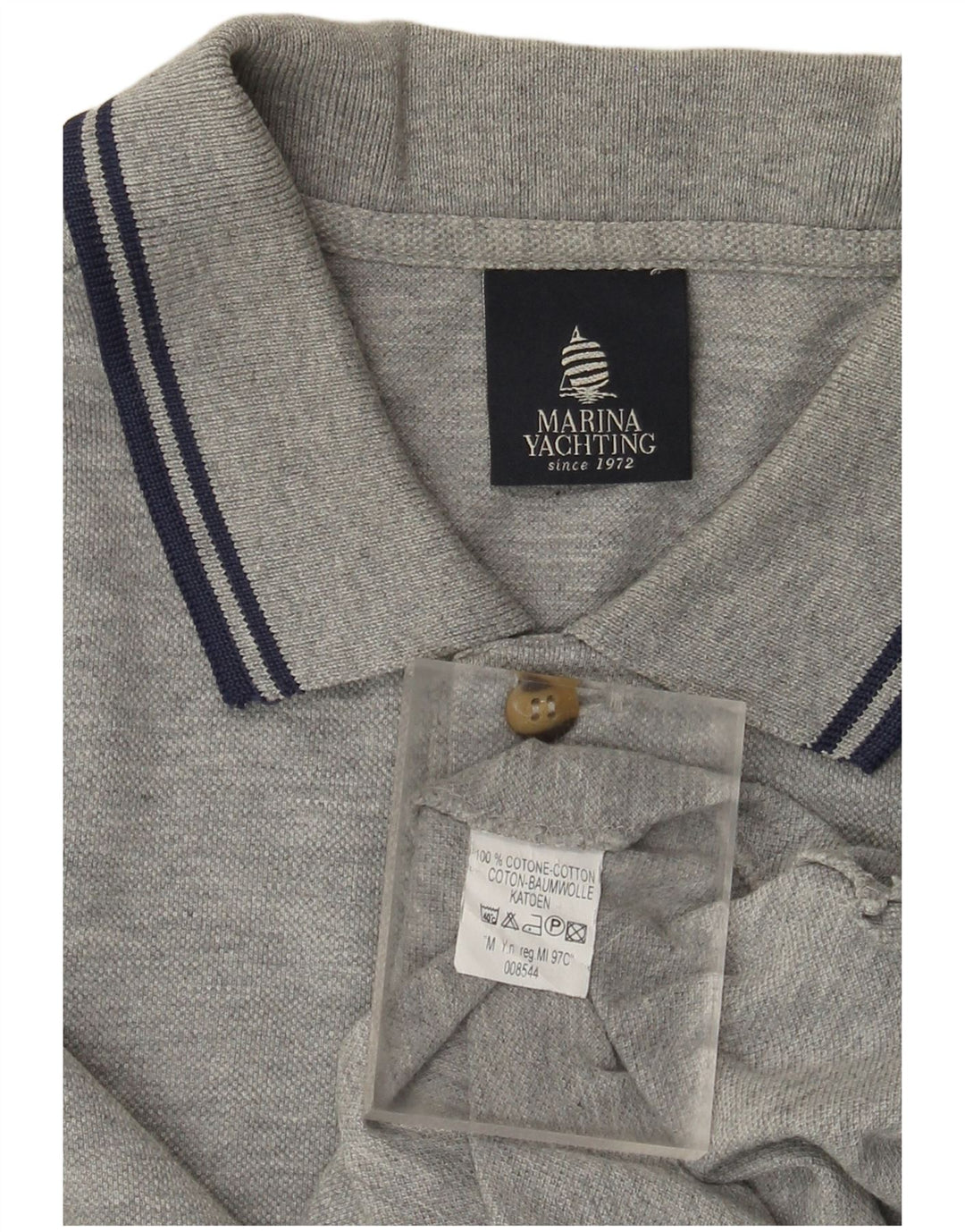 Marina Yachting Polo Gráfico Hombre Algodón Gris Medio