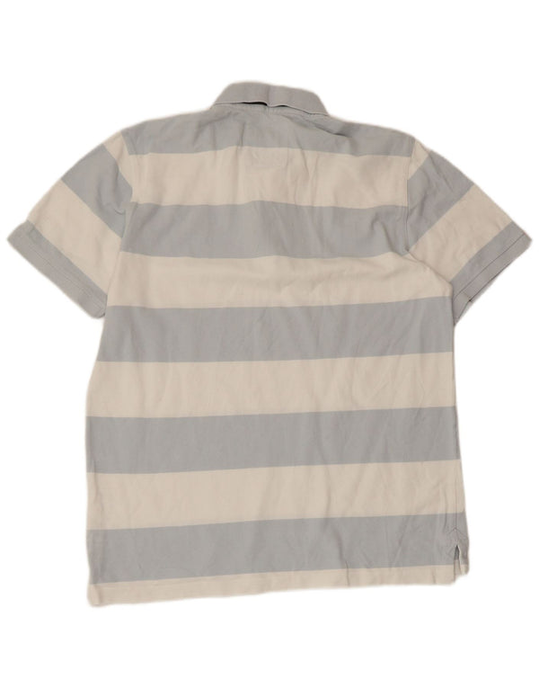 CREW CLOTHING Polo para hombre de algodón a rayas azules grandes