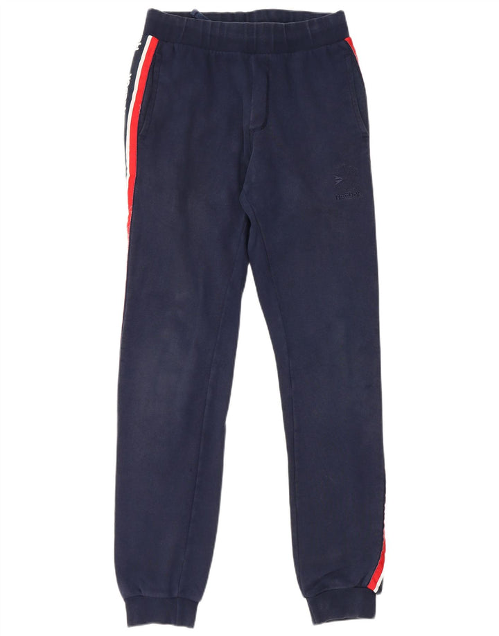 REEBOK Pantalones de chándal con estampado gráfico para hombre Joggers Small Azul marino Algodón