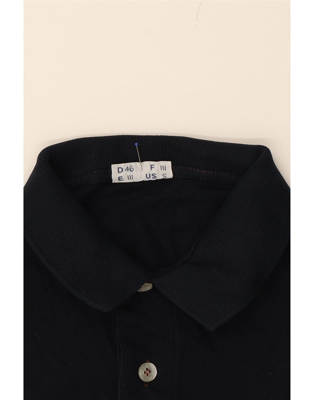 SERGIO TACCHINI Mens Polo Shirt Small Navy Blue Cotton Vintage Sergio Tacchini and Second-Hand Sergio Tacchini from Messina Hembry 