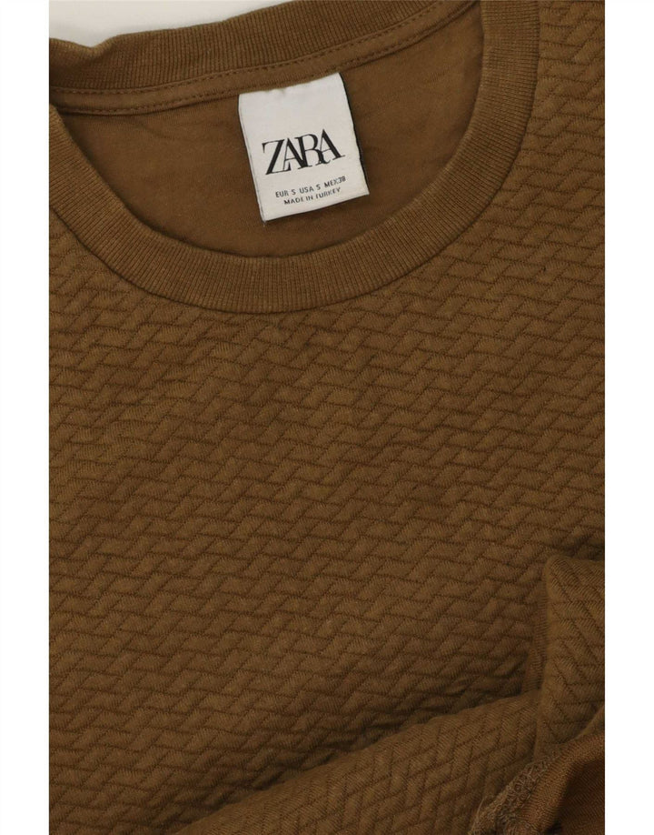 Zara Hombre Sudadera Jumper Small Caqui