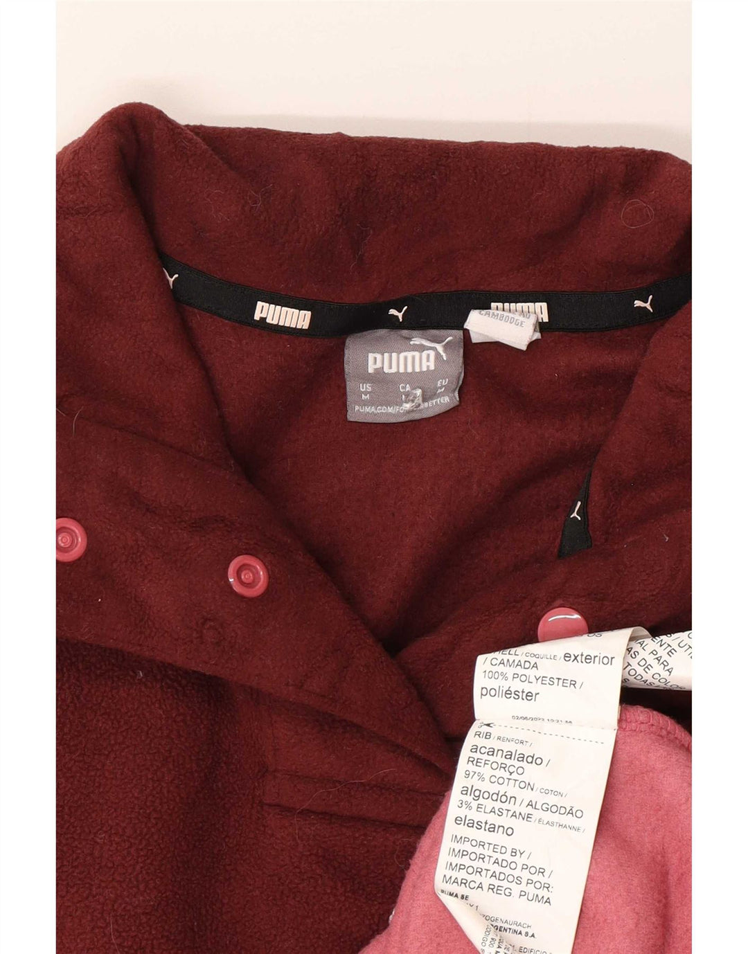 Puma Jersey de forro polar gráfico extragrande para mujer UK 14 Medium Borgoña