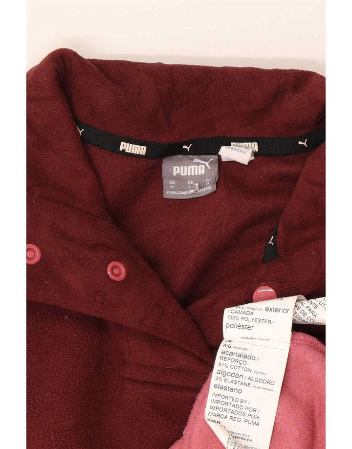 Puma Jersey de forro polar gráfico extragrande para mujer UK 14 Medium Borgoña