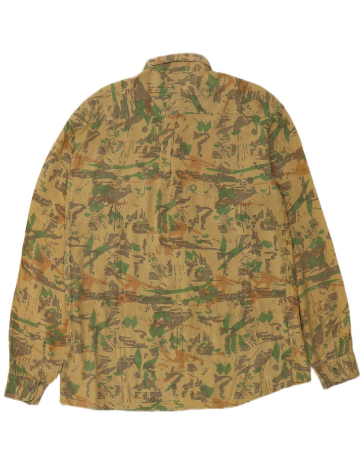 Camisa Con Estampado Abstracto De Viscosa Amarillo Medio Ozone Hombre