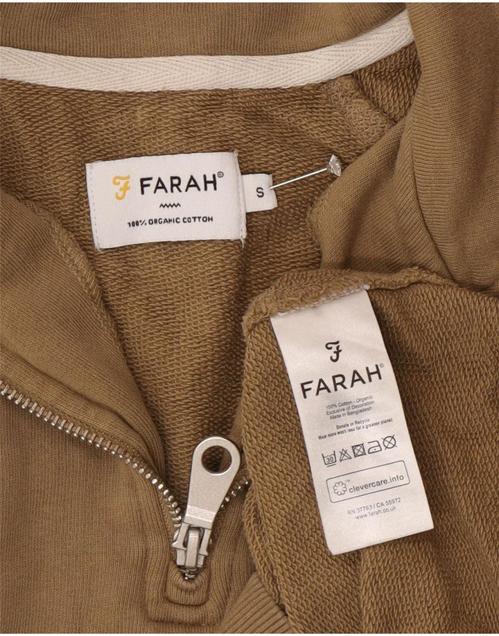 Farah Hombre Sudadera Con Cremallera 1/4 Jersey Pequeño Algodón Verde