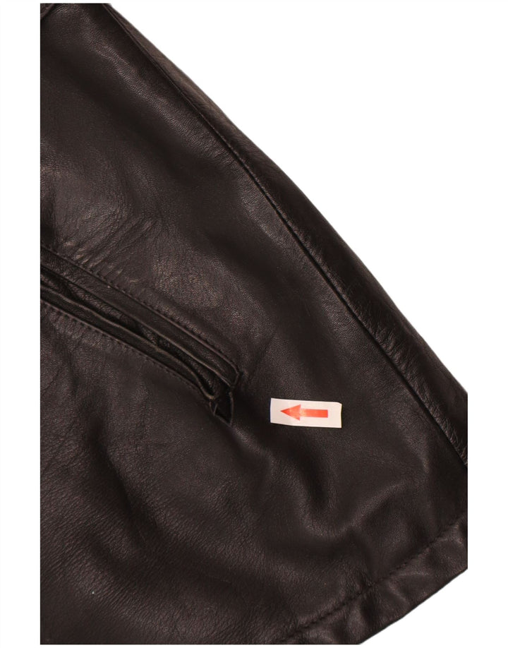 Chaqueta de cuero vintage para hombre IT 52 XL cuero negro