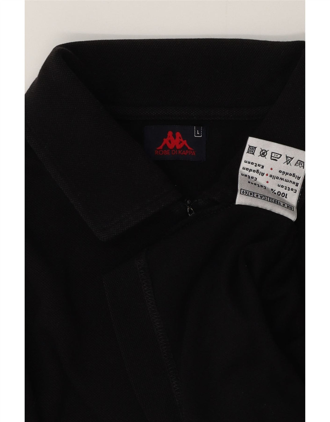 Kappa Polo Hombre Grande Algodón Negro