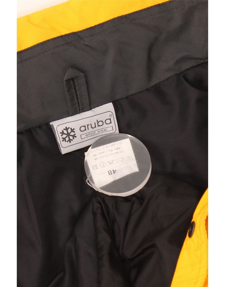 Chaqueta de esquí impermeable vintage para hombre IT 48 Bloque de color amarillo medio