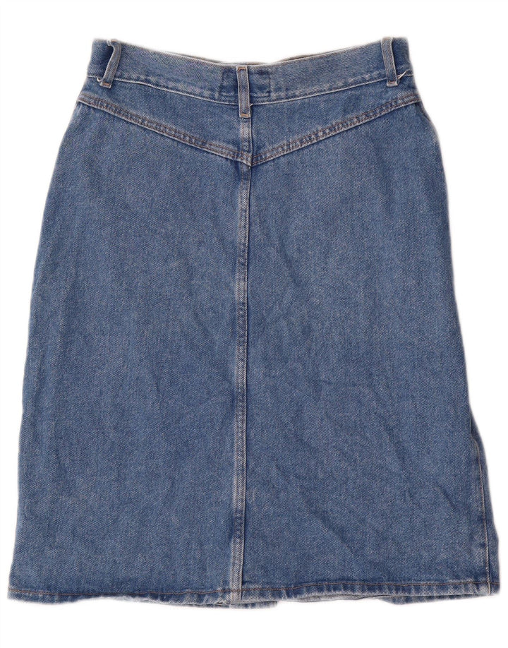 VINTAGE Falda vaquera para mujer IT 42 Mediana W30 Algodón azul