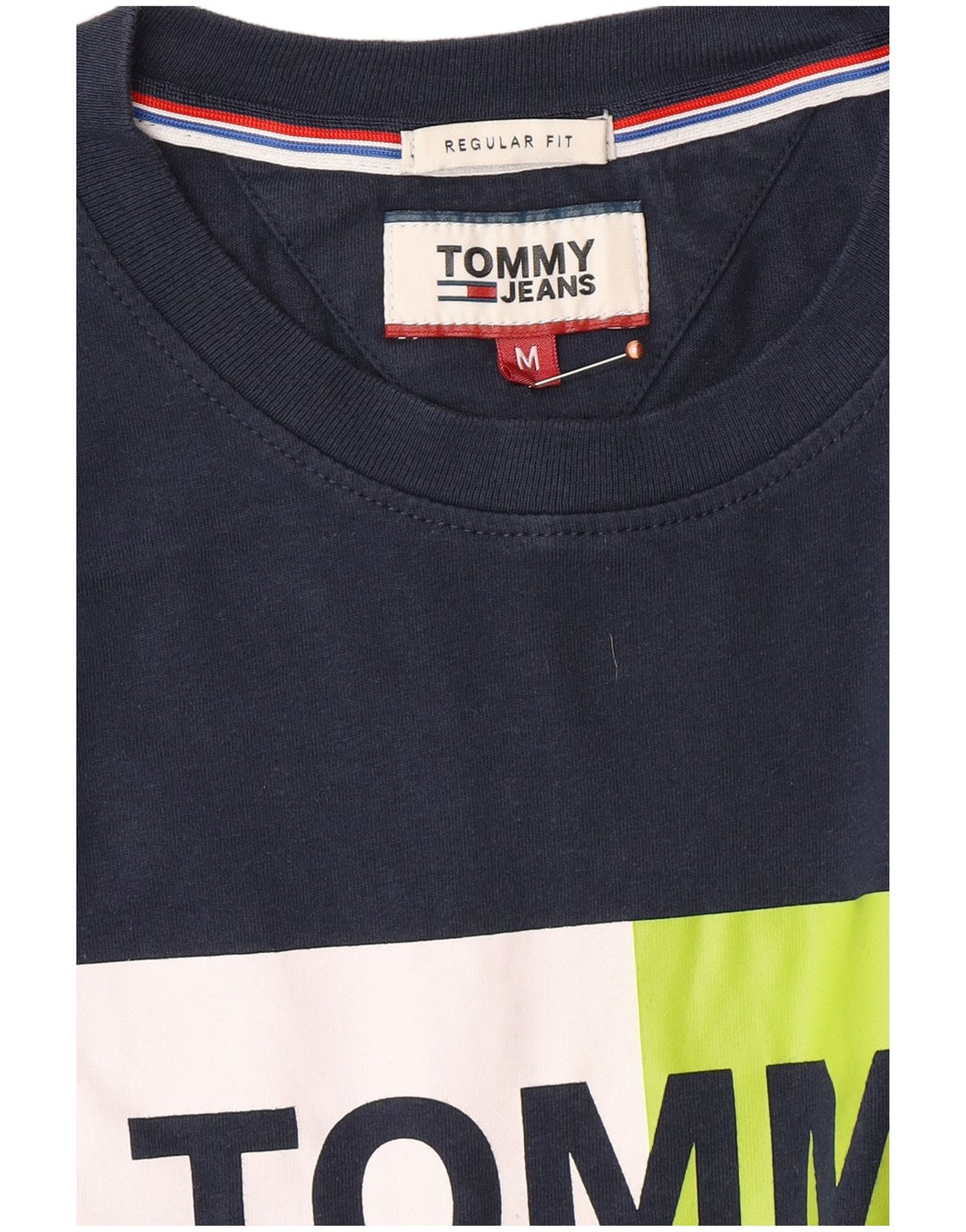 TOMMY HILFIGER Camiseta gráfica de ajuste regular para hombre Top azul marino mediano