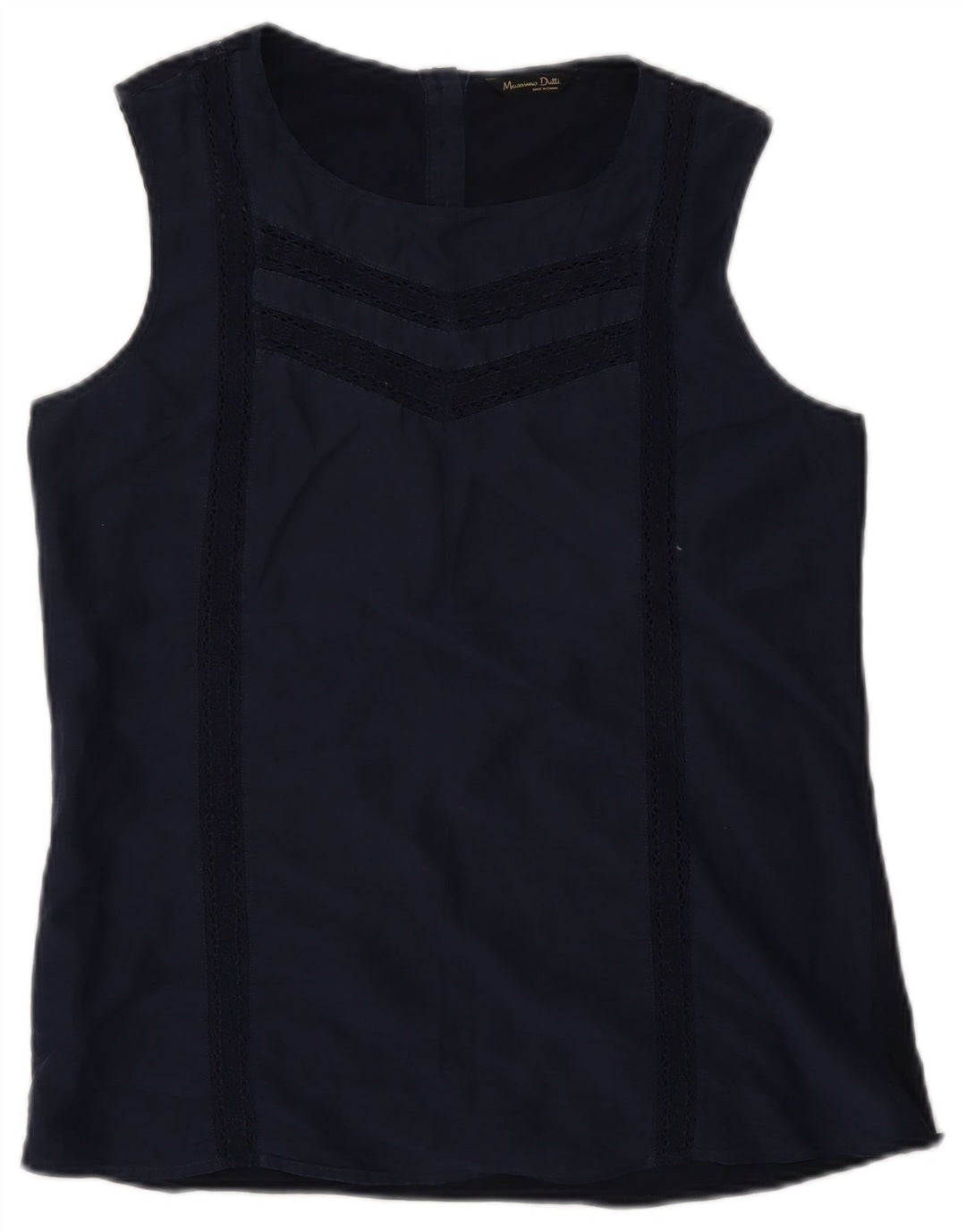 Massimo Dutti Camiseta Sin Mangas Mujer UK 12 Medium Azul Marino