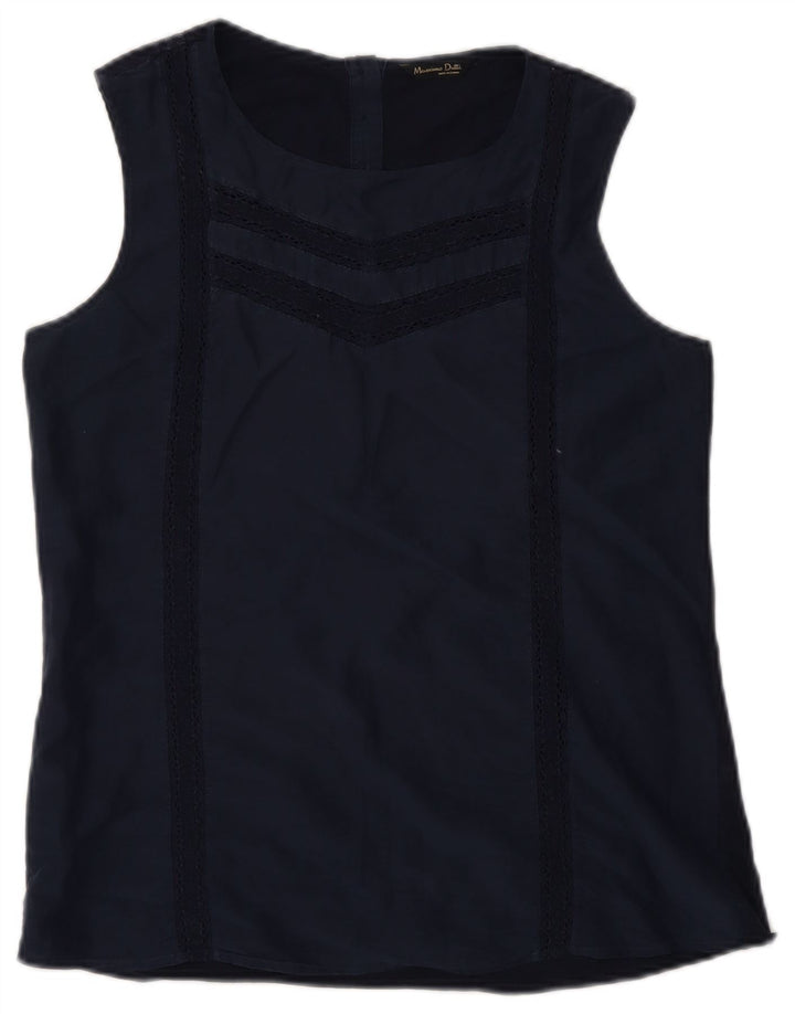 Massimo Dutti Camiseta Sin Mangas Mujer UK 12 Medium Azul Marino