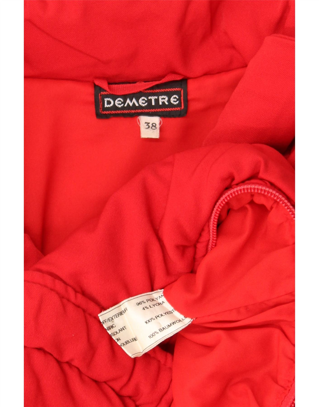 Chaqueta acolchada vintage para mujer EU 38 Poliamida roja mediana