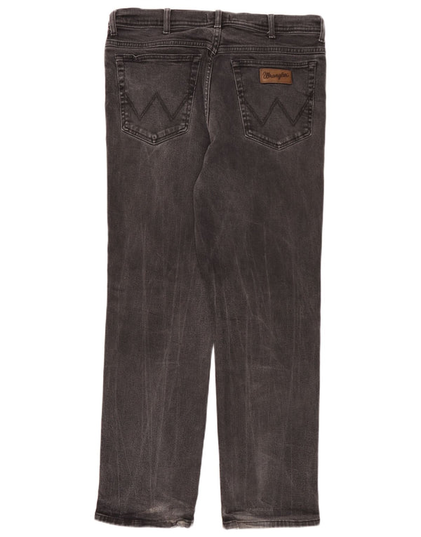 Wrangler Vaqueros rectos elásticos Texas para hombre W38 L32 Algodón gris