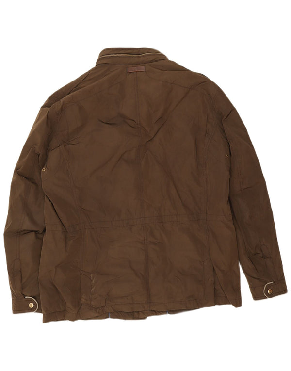 Massimo Dutti Abrigo Cortavientos Militar Con Capucha Para Hombre UK 44 2XL Marrón
