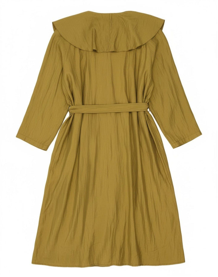 Vintage mujer abrigo de gran tamaño Reino Unido 14 poliéster caqui medio